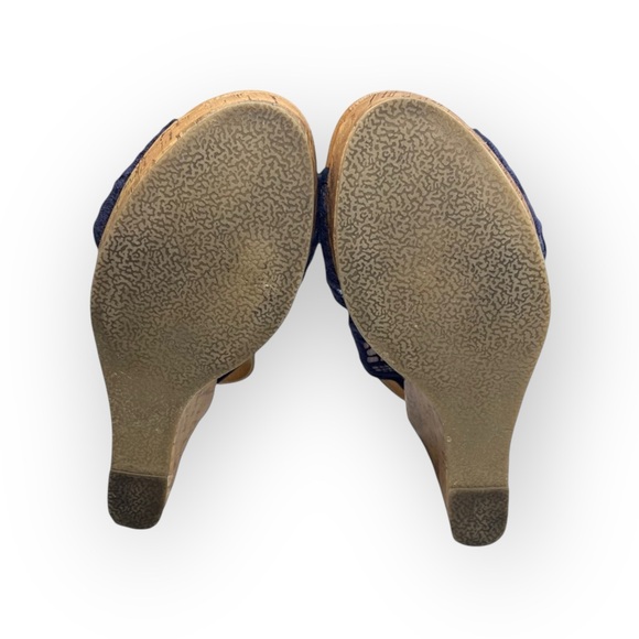 Jellypop  Peaches Lace Platform Slingback Wedge Heel Espadrille Sandal  Navy  - Picture 13 of 16